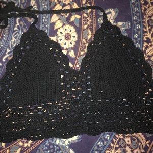 Hand crocheted black top